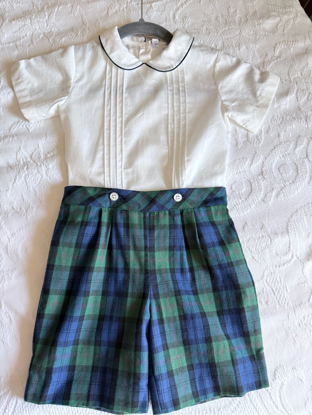 Rachel Riley Boy 3T Tartan Plaid Shorts cotton Set NWT Christmas Holiday Wedding